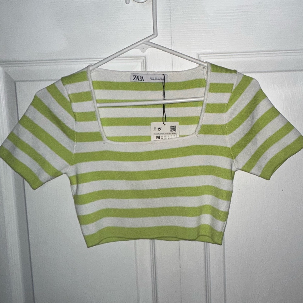 Zara knit stripe crop top